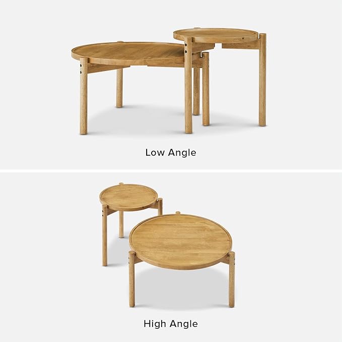 mopio Dylan Solid Wood Nesting Coffee Table Set - Image 8
