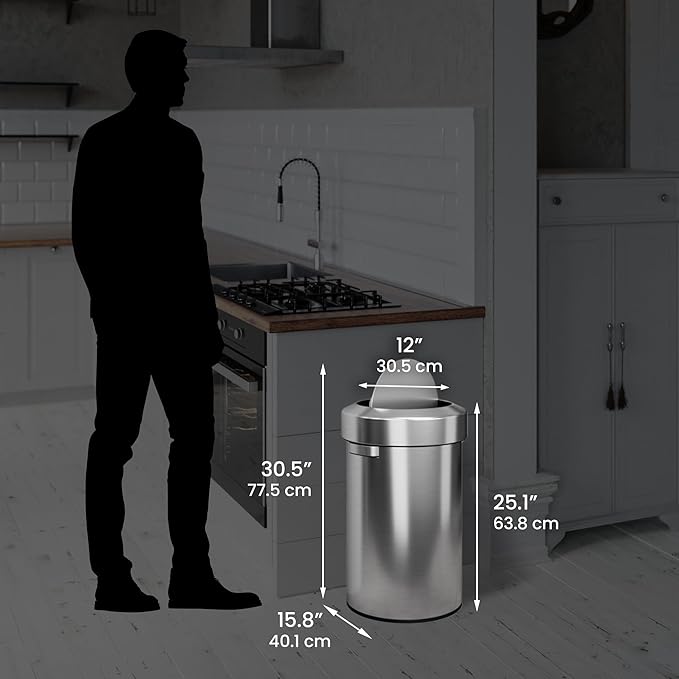 iTouchless Titan 17 Gallon Swing Open Trash Can, Stainless Steel Self-Balance - Image 6