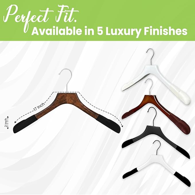 Premium Luxe Wooden Hangers for Women, Wide Shoulder Design for Dresses - Image 4