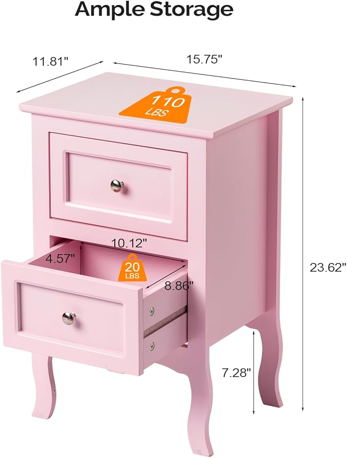 Bonnlo Nightstand Set of 2, Nightstands - Image 2