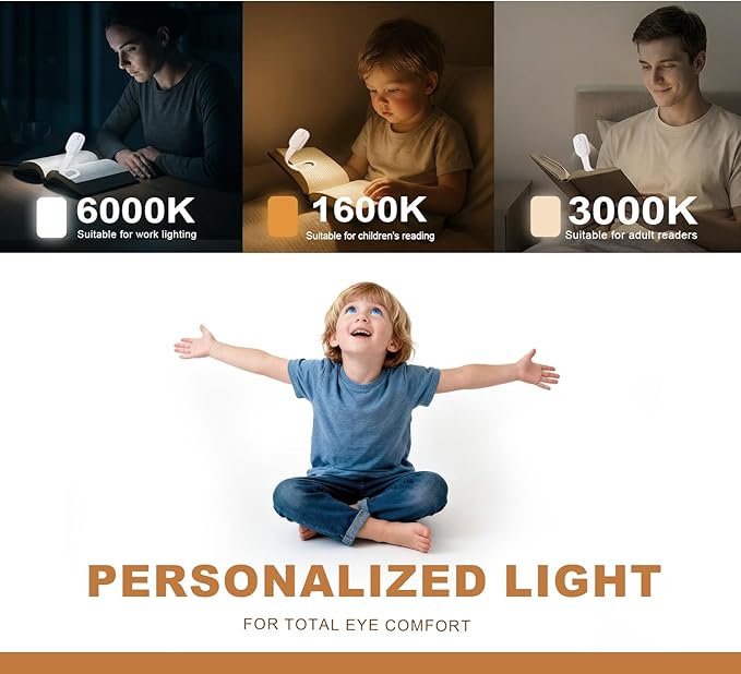 Rechargeable Book Light for Kids at Night – Portable Clip-On LED Light - Image 3