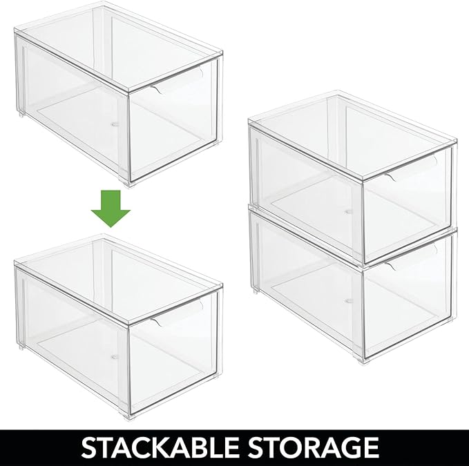mDesign Plastic Stackable Bathroom Storage Organizer Bin - Image 5