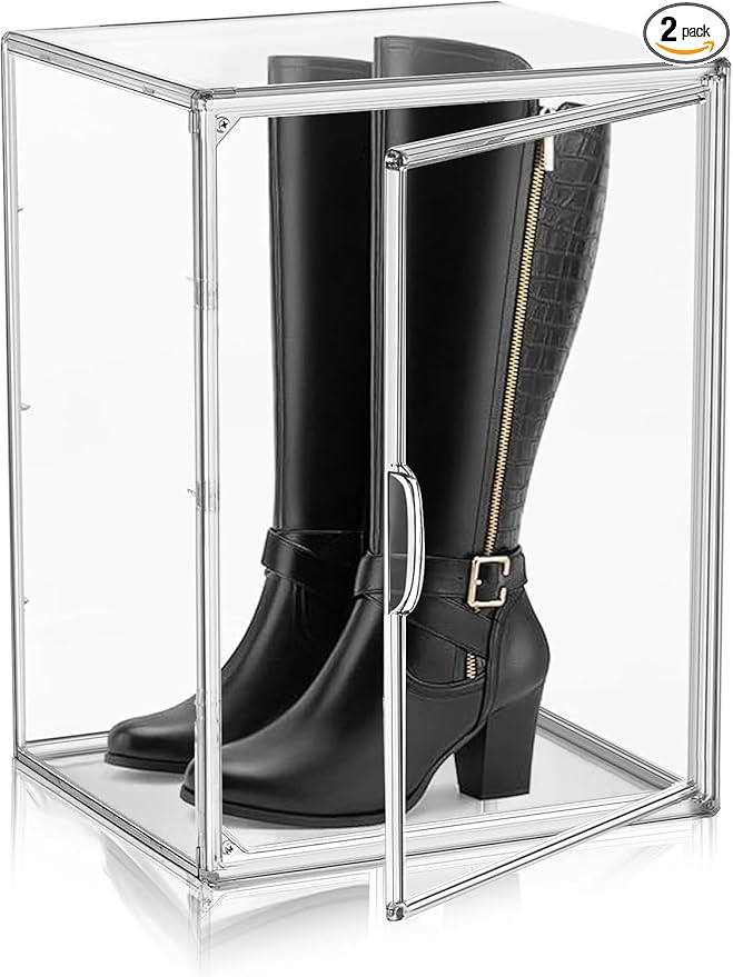 2 Pcs XX-Large Acrylic Shoe Display Case, 15.3'' x 9.8'' x 11.4'' Boot Boxes by DAYOOH