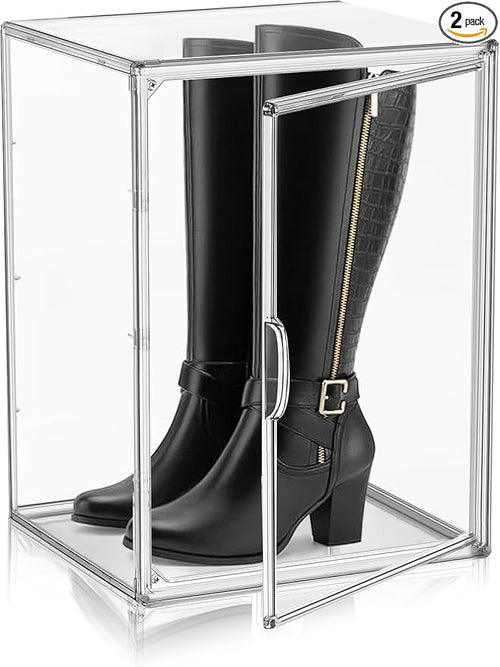 2 Pcs XX-Large Acrylic Shoe Display Case, 15.3'' x 9.8'' x 11.4'' Boot Boxes by DAYOOH