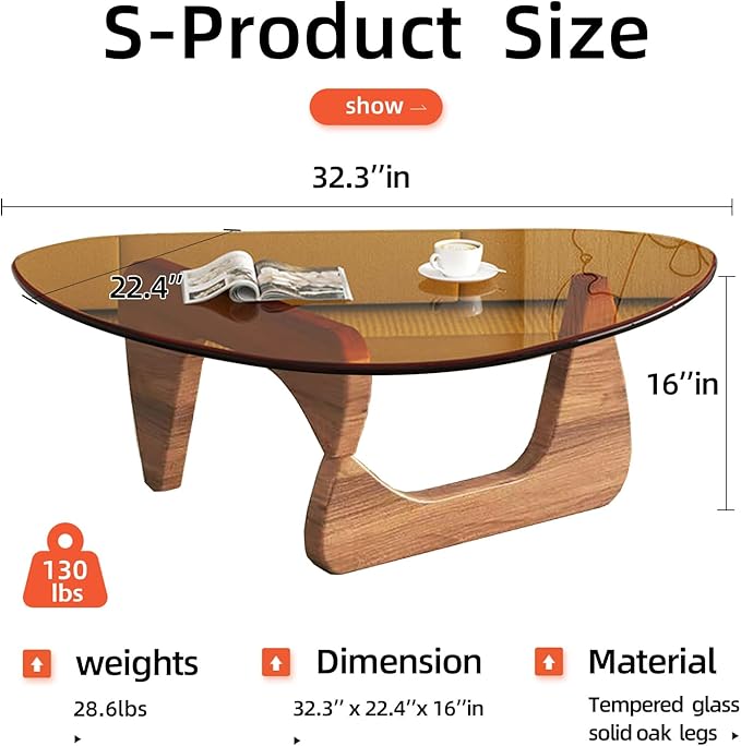 Modern Glass Coffee Table, Mid Century Small Coffee Table, Coffee Table - Image 2