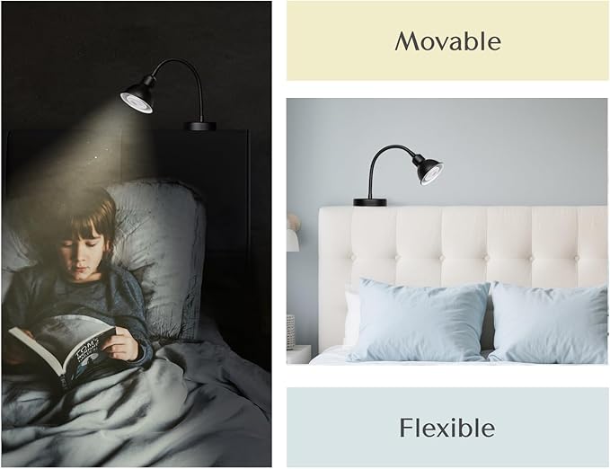 Solfres Patented Innovative Design Headboard Reading Light. No Drilling Golden - Image 2