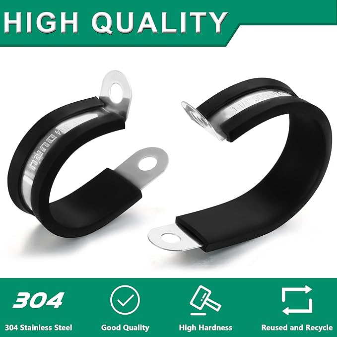10pcs 1-3/4 Inch Stainless Steel & Rubber Coated Cushioned Insulated Cable - Image 5
