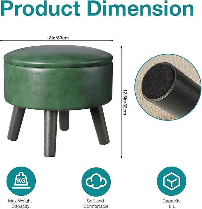 FIMIVIBI Small Foot Stool Ottoman - Image 2
