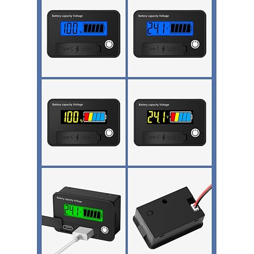 12V 24V Battery Capacity Indicators DC8-30V Leads Acid Lithium Voltages Tester - Image 4