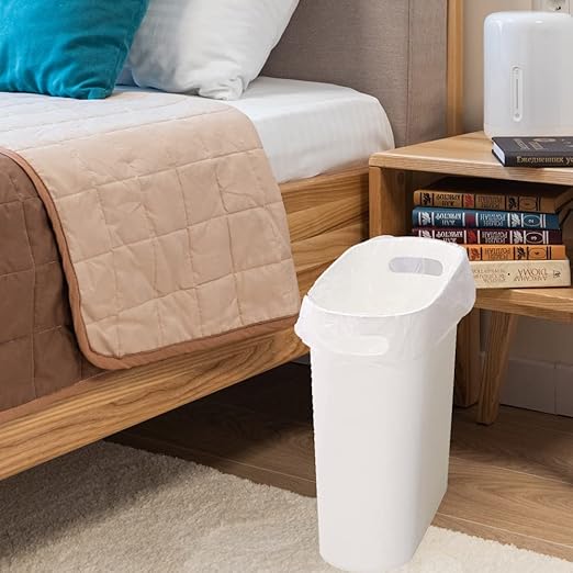 ROYFACC Small Trash Can Plastic Bathroom Wastebasket 3.2 Gallon Slim Garbage - Image 2