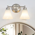 LOUSACE 2 Light Bathroom Vanity Light Brushed Nickel Bathroom Lighting Fixtures by LOUSACE