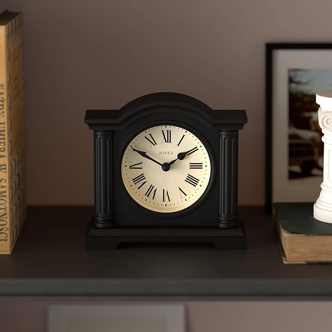 JONES CLOCKS® Kensington Mantel Clock | Classic Arch top Clock | Black | - Image 3