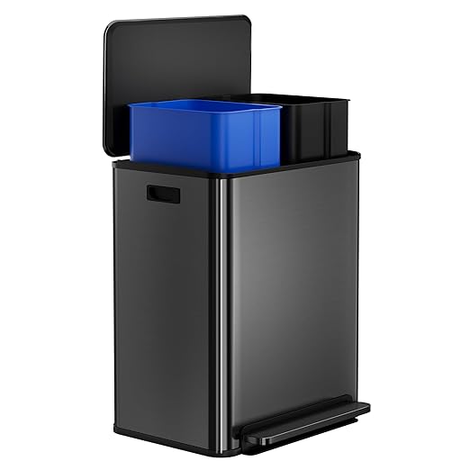GarveeHome 60 L/16 gal Kitchen Trash Can, 2×8 gal Pedal Trash Bin by GarveeHome