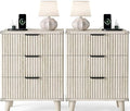 Lulive Wood Night Stand Set 2 Fluted Dresser by Lulive