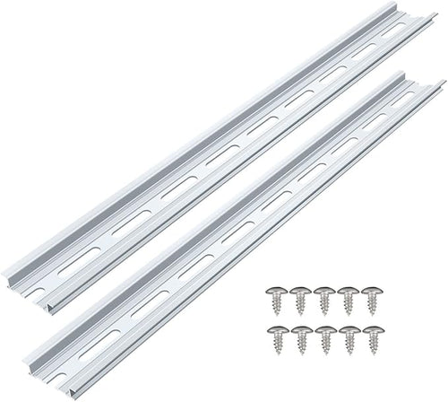 2 Piece VAMRONE Aluminum DIN Rails, 12 Inch Long, 35mm Wide, 7.5mm High by VAMRONE