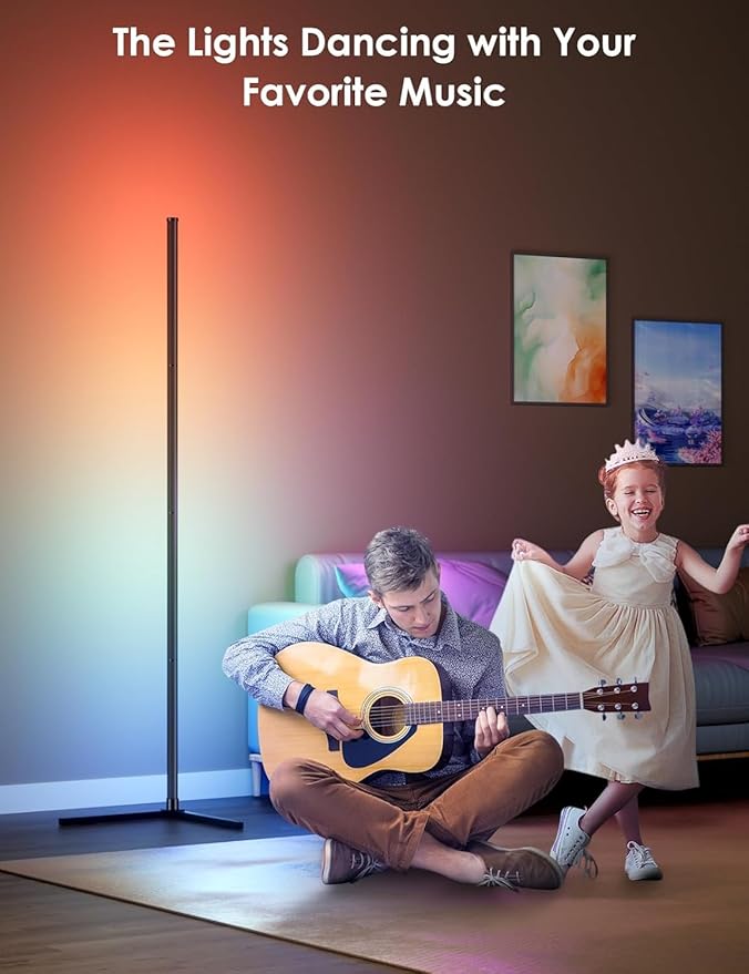 boostool 2 Pack Corner Floor Lamp, Color Changing Ambient Lighting - Image 5