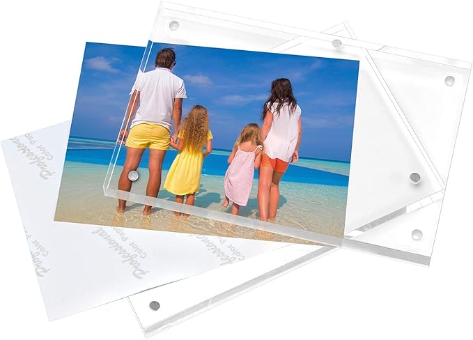 Meetu Acrylic Picture Frame 4x6 Tabletop Photo Frame Magnetic Double Sided - Image 3