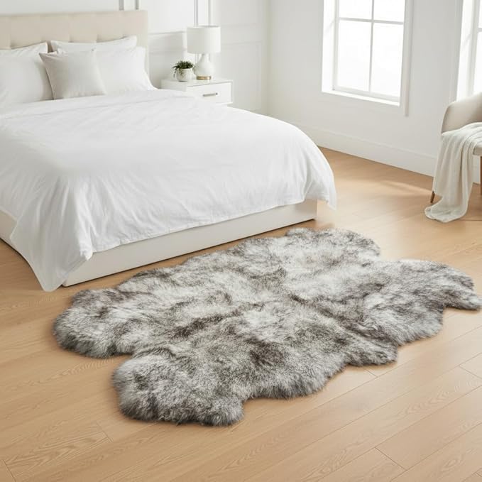 Super Area Rugs Premium Genuine Sheepskin Rug 4' x 6' Long Fur Soft & Natural - Image 2