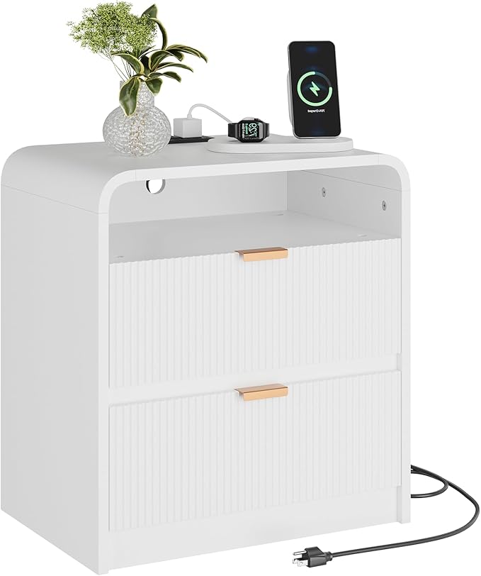 FURSUN 24" Fluted Nightstand - Image 9
