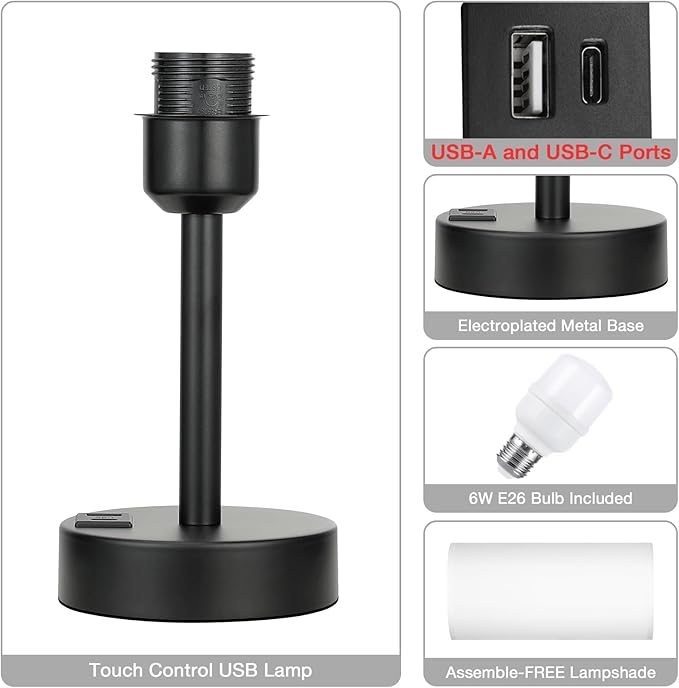 Bedside Touch Table Lamps for Bedroom Nightstand - Image 4