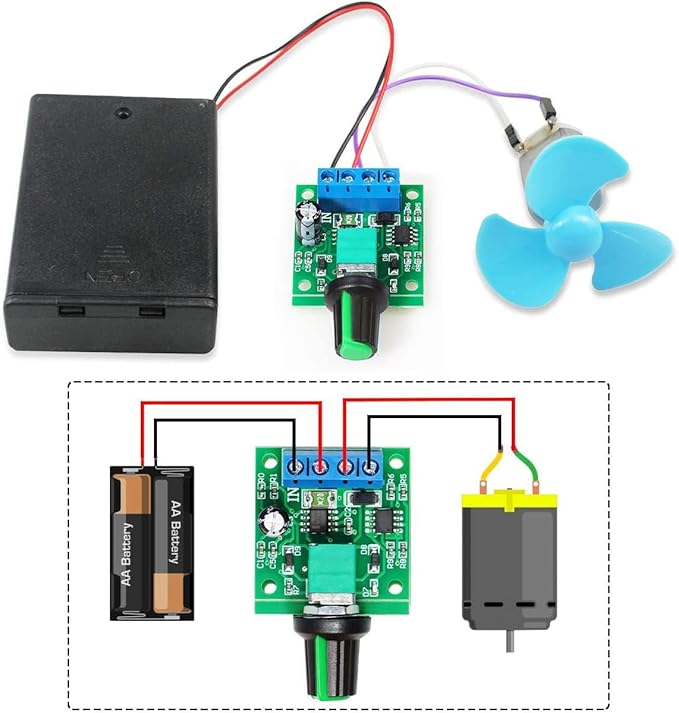Gebildet 2pcs PWM Low Voltage Motor Speed Controller DC 1.8V 3V 5V 6V 12V 2A - Image 5