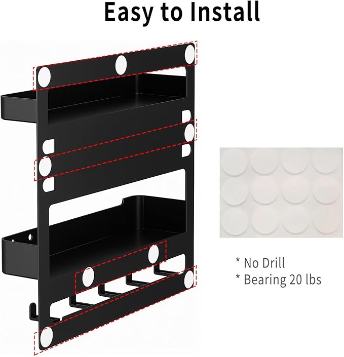 Adhesive Bedside Wall Shelf Organizer - Image 6