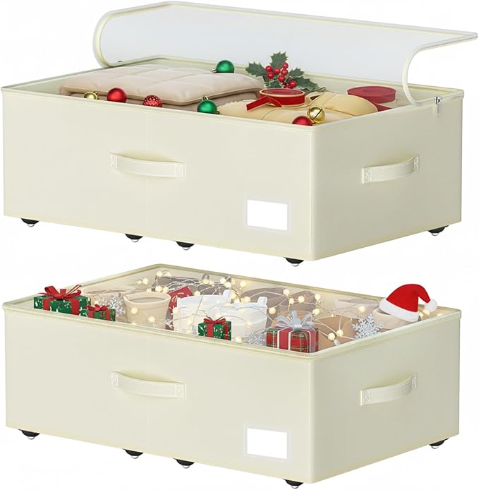 Under Bed Storage with Wheels, No Assemble Required 10 inches height Under Bed by EASIERLIFEENJOYWORLDBEAUTY