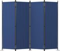 Room Divider, 4 Panel Folding Privacy Screen, 88” Portable Separating by PHONJOROO