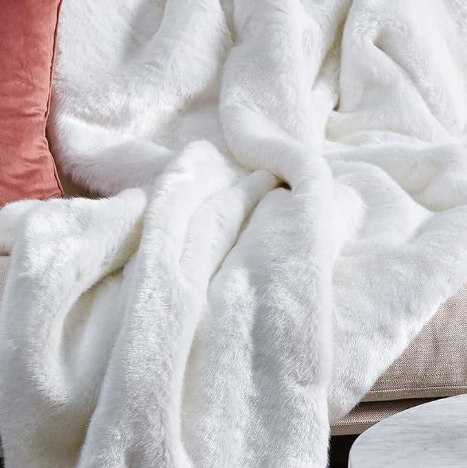 White Faux Bunny Fuzzy Fur Rugs - Image 4