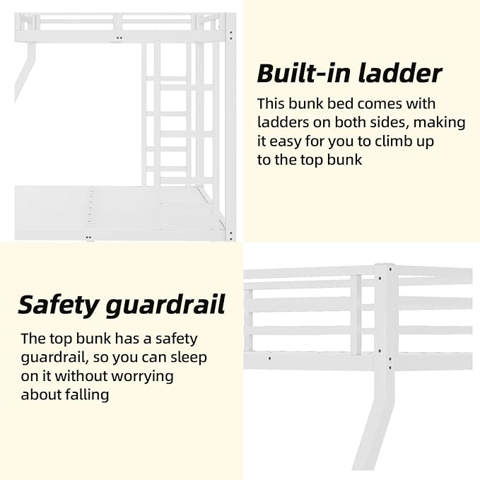 Twin Over Full Bunk Bed Frame, Heavy Duty Metal Loft Bed - Image 5