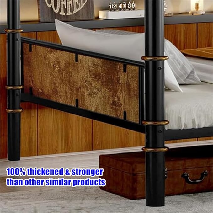 SIGONE Stronger & Safer Heavy Duty Twin XL Over Twin XL Size Bunk Bed - Image 4