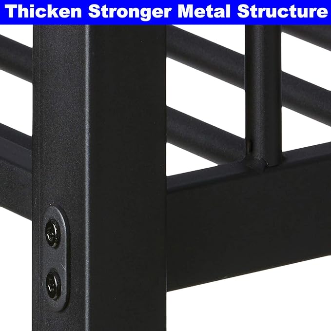 Upgraded Version Thicken Metal Heavy-Duty Twin XL Over Queen Bunk Bed, Best - Image 7