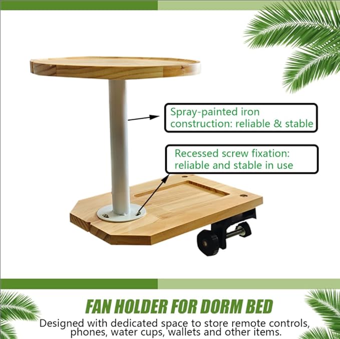 PoolTechX Fan Holder for Dorm Bed, Wooden Clamp Fan Holder for Woozoo Fan - Image 6