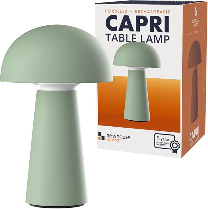 ‎Newhouse Lighting Capri, Sage Green 2700K Dimmable Cordless USB-C Rechargeable - Image 2