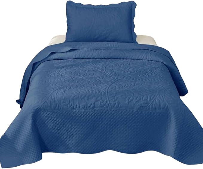 MarCielo 3-Piece 100% Cotton Oversized Bedspread Lightweight Quilt Coverlet - Image 4