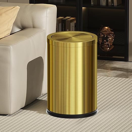 4.7 Gallon/18L Stainless Steel Bathroom Trash Can, Elegant Waste Basket - Image 2
