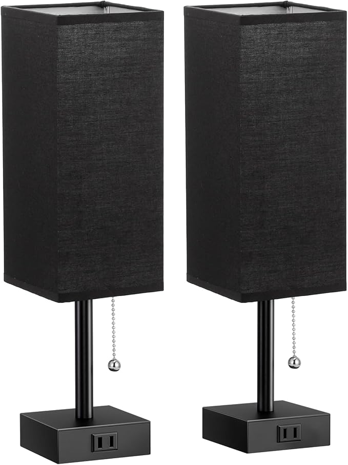 Fenmzee Black Table Lamps for Bedroom Set of 2 - Image 9
