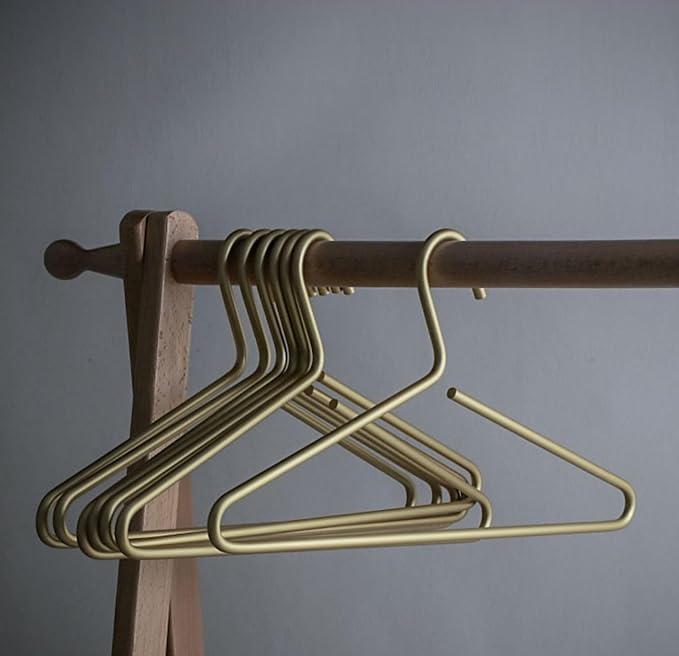 Premium Matte Gold Aluminum Coat Hangers 10 Piece Set, 16.5” Extra Smooth & - Image 5