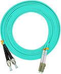 Jeirdus 10 Meters 33ft LC to ST Duplex 50/125 10G OM3 Multi-Mode Fiber Optic by Jeirdus