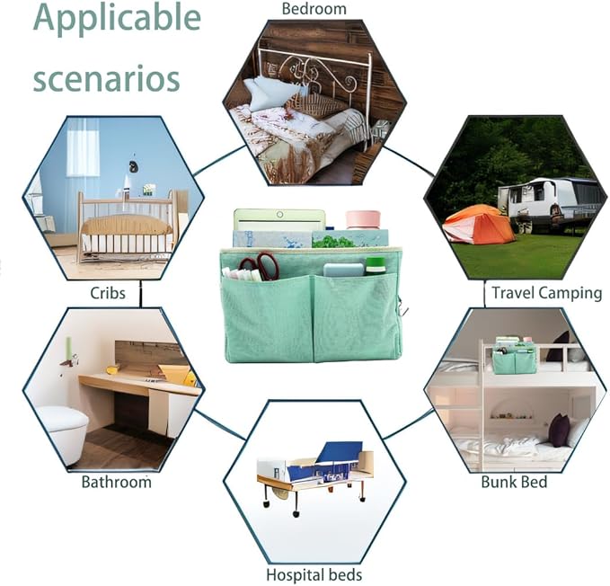 Someteth 2-Pack Bedside Caddy Bedside Hanging Storage Basket Multi-Function - Image 5