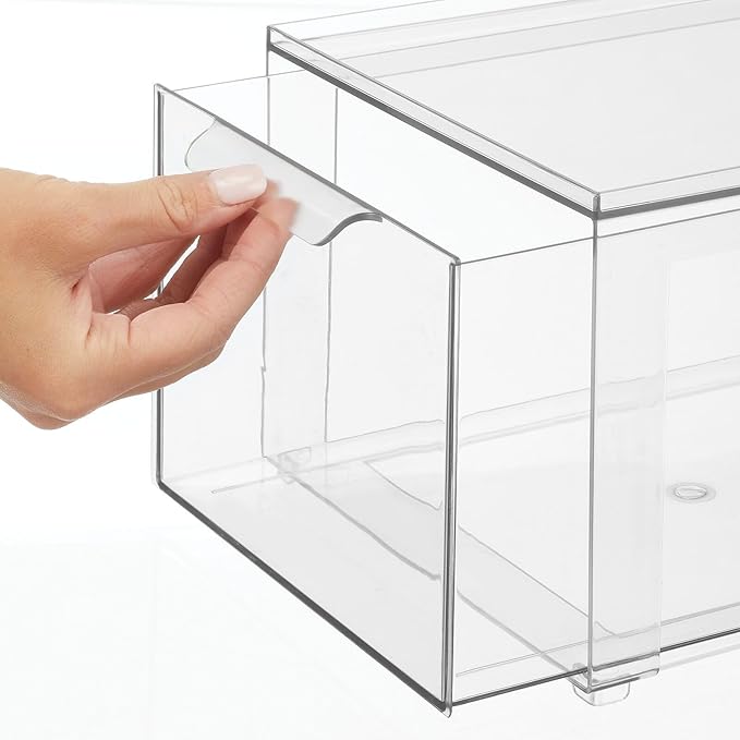 mDesign Plastic Closet Organizer Bin w/Pull Out Drawer - Image 6