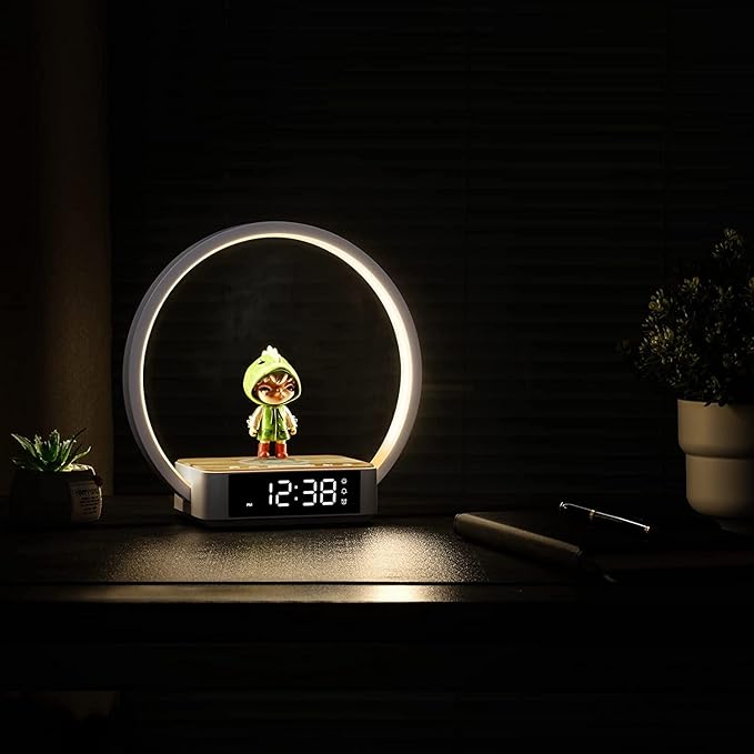 WILIT Bedside Lamp with Alarm Clock, Touch Lamp with Wireless Charger, - Image 10