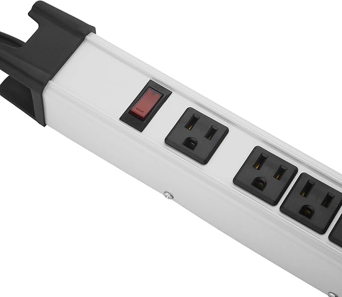 Heavy Duty Power Strip Surge Protector, 6 Outlet Industrial Metal Power Strip - Image 4