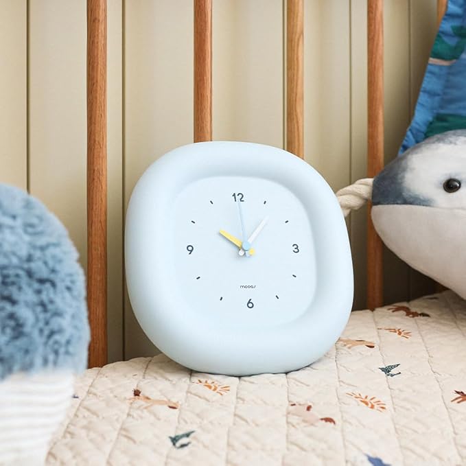 mooas Cute Mini Analog Marshmallow Clock 6.9 Inch Aesthetic Small Silent - Image 2