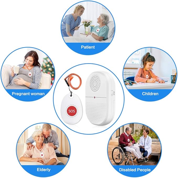 ChunHee Wireless Caregiver Pager Call Button Nurse Alert System Call Bell - Image 6