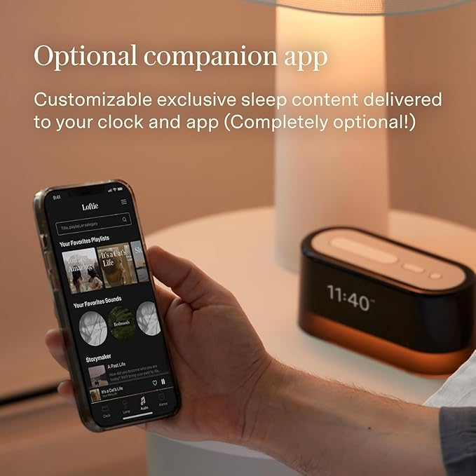 Loftie Alarm Clock with Sound Machine – Smart Alarm Clock with Light, Night - Image 4