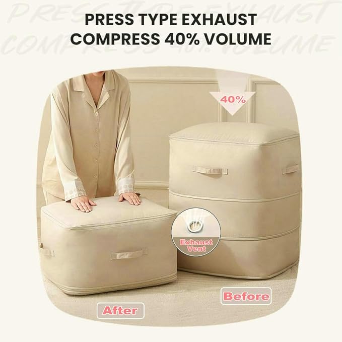 Ultra Space Saving Self Compression Organizer, 3-Layer Zipper Large Capacity - Image 6