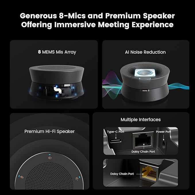 NEARITY A20S Conference Speaker and Microphone, USB Speakerphone w/8 Mics - Image 4