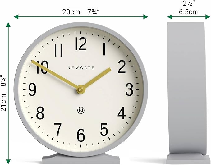 NEWGATE® Q Mantel Clock | Modern Classic Round Mantel Clock | Clockwork Gray | - Image 6