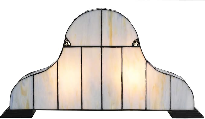 Bieye L10661 Baroque Desk Clock Tiffany Style Stained Glass Accent Table Lamp - Image 4